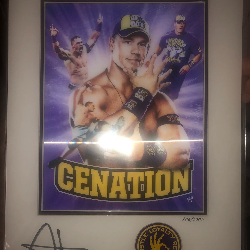 John Cena autographed 3D poster